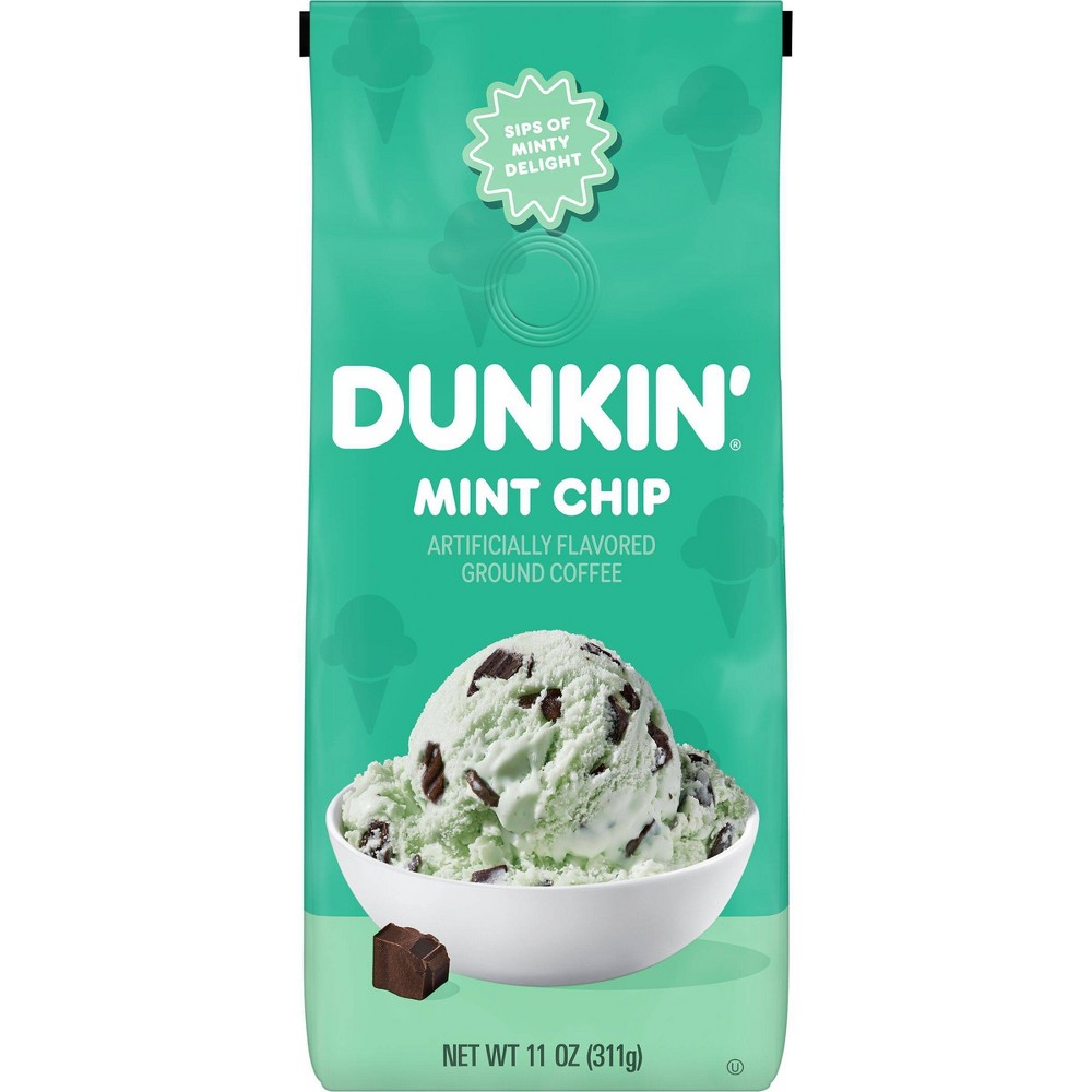 Photos - Coffee Dunkin' Mint Chip Flavored Dark Roast Ground  - 11oz