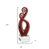 HomeRoots 13" Clear Burgundy and Black Murano Glass Modern Abstract Tabletop Sculpture - 3 of 4