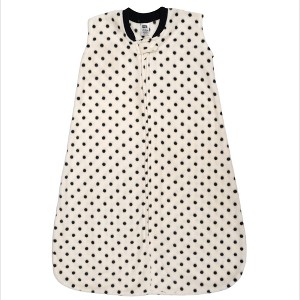 Hudson Baby Infant Girls Plush Sleeping Bag, Sack, Blanket, Black Cream Dot - 1 of 2