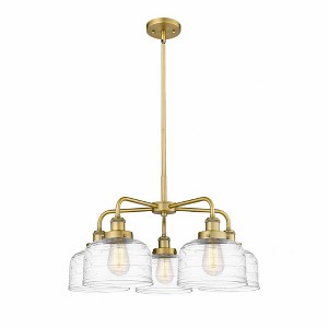 Bell - 5 Light Stem Hung Chandelier In Art Deco Style-14.75 Inches Tall and 26 Inches Wide - 1 of 1