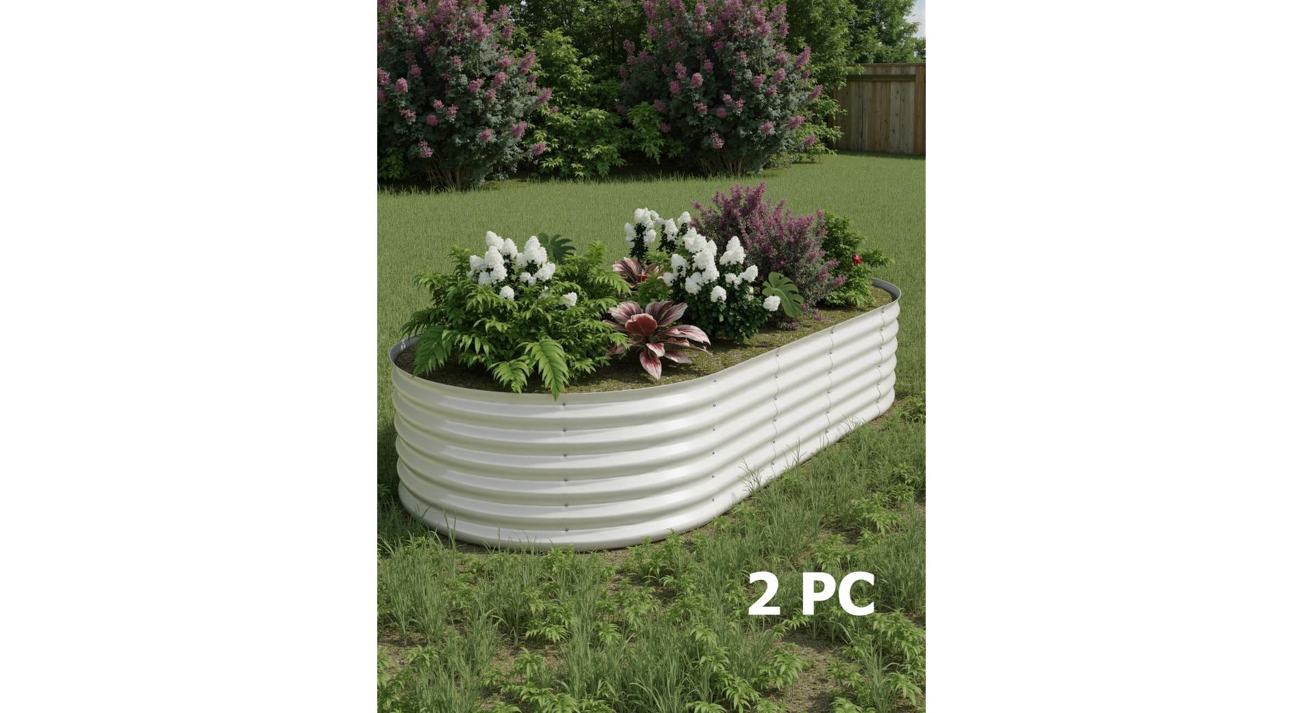 2 Pack Steel Raised Garden Bed 8x4x1.5ft,Metal Deep Root Planter Box for Vegetables Flowers Herbs,Large Oven Garden Planting Bed,Easy Assembly