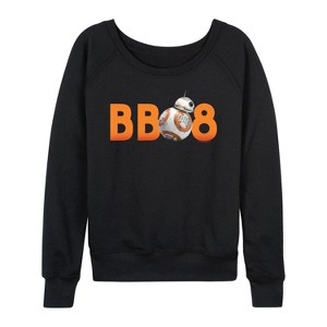 Women's - Star Wars: The Force Awakens - BB8 Lightweight French Terry Wide Neck Long Sleeve Graphic Shirt - 1 of 4