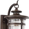 Franklin Iron Works Callaway Rustic Industrial Outdoor Wall Light Fixtures Set of 2 Bronze LED 11 1/2" Clear Seedy Glass for Post Exterior - 3 of 4