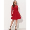 INSPIRE CHIC Women's Mesh See-Through Heart Sheer Sleeve Skater Party Dress - 4 of 4