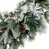 Northlight Real Touch™️ Pre-Lit Flocked Rosemary Emerald Angel Pine Artificial Christmas Wreath - 30" - Clear LED Lights - 4 of 4