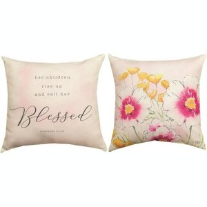 Manual Woodworks and Weavers Pillow – Her Children Rise Up, 12x12 Faith-Based Accent Cushion - 1 of 3