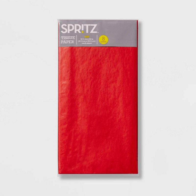 8ct Pegged Tissue Paper Red - Spritz&#8482;, 4 of 5