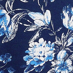 deep sea navy linework floral