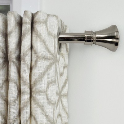 Versailles Lexington Flare Steel Heavy Duty Curtain Rod Set for Windows Pewter/Silver