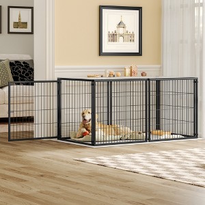KTMBDW 48/64-Inch Crate Dog Crate with Top Panel & Secure Latches – Metal Wire Kennel for Medium Breeds – Portable, Durable & Easy to Assemble, Black - 1 of 4