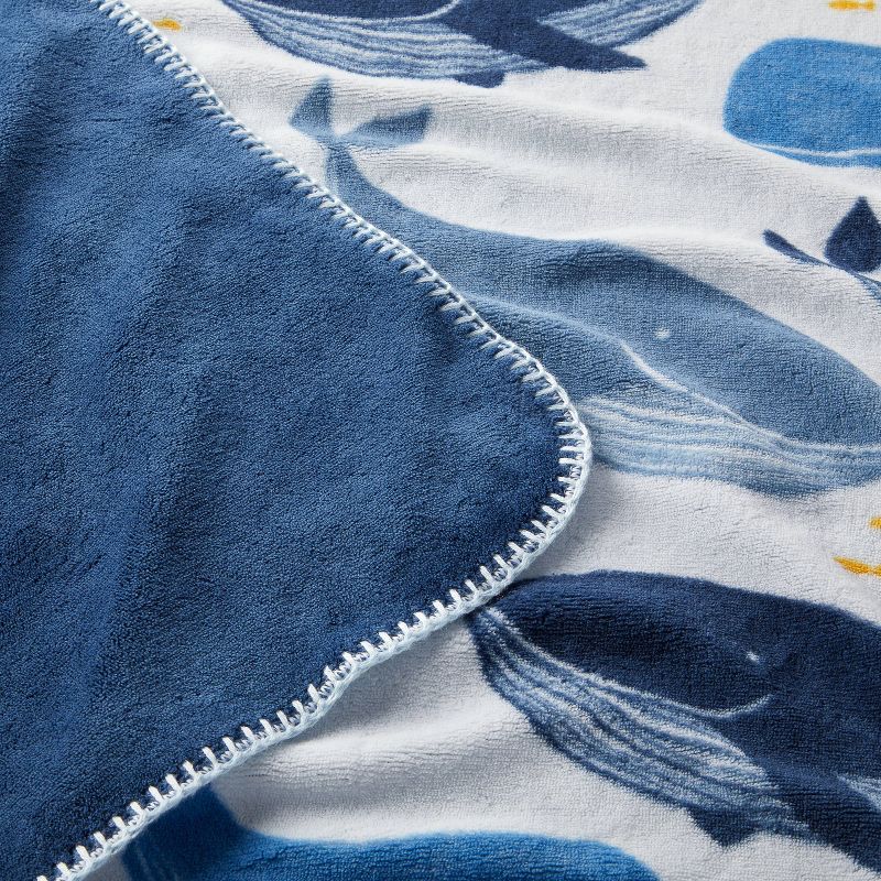Plush Baby Blanket - Whales - Cloud Island&#8482;, 4 of 8
