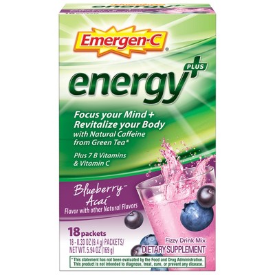 EMERGEN-C Energy, Blueberry Acai, 18 Count