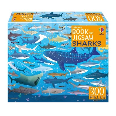 Usborne Book and Jigsaw: Sharks - by  Sam Smith (Paperback)