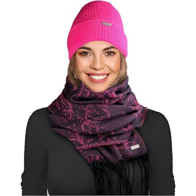 Nicole Miller New York women's Hanging Scarf and Beanie Hat Set