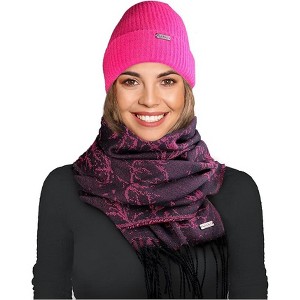 Nicole Miller New York women's Hanging Scarf and Beanie Hat Set - 1 of 4