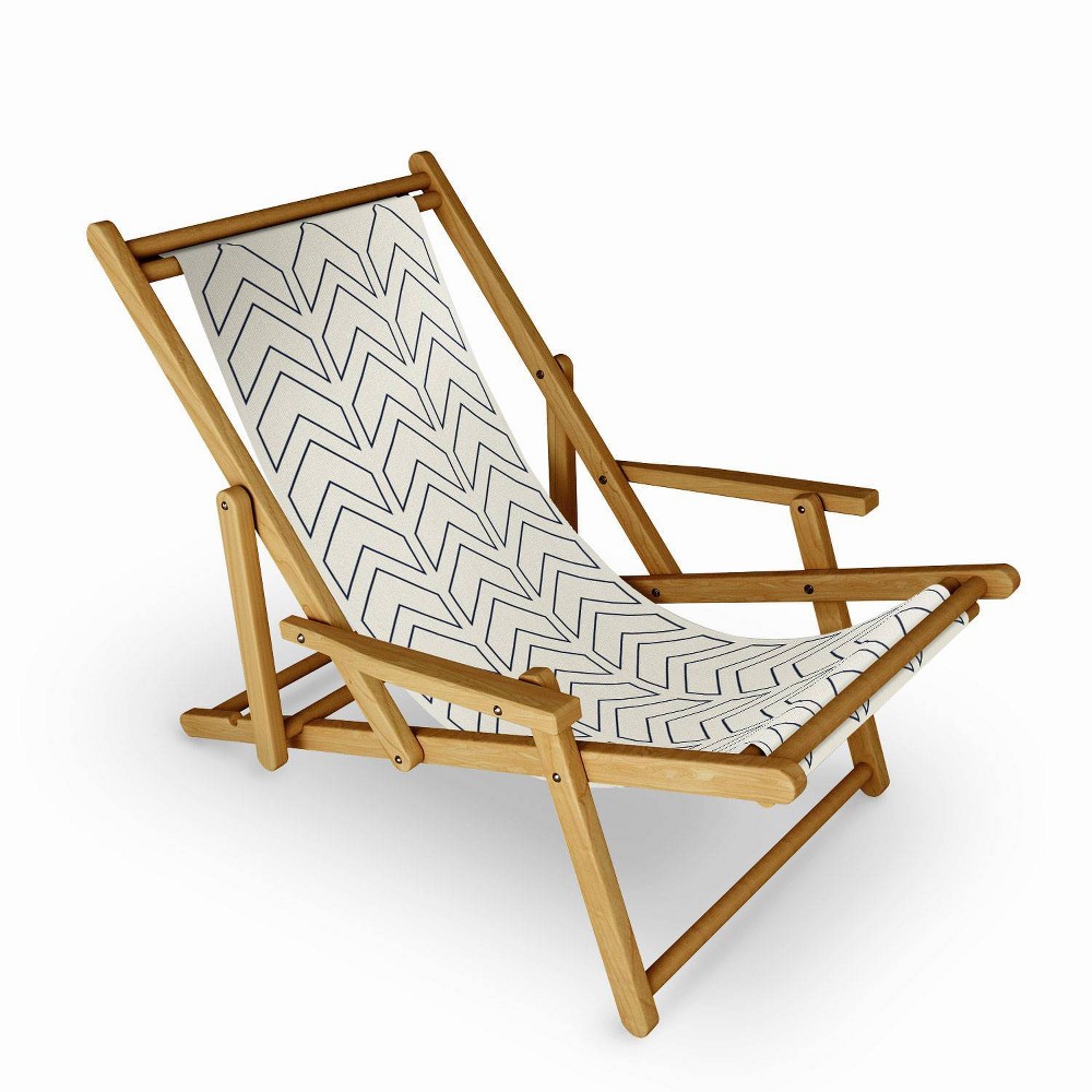 Photos - Garden Furniture June Journal Simple Linear Geometric Shapes Sling Chair - Deny Designs: Hardwood Frame, Water & UV Resistant, No Assembly Re