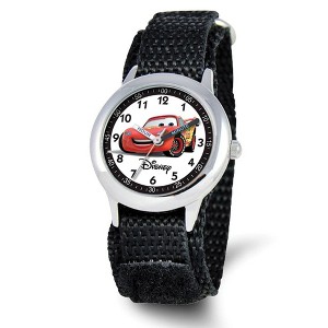 Black Bow Jewelry Disney Boys Cars Lightning McQueen Black Strap Time Teacher Watch - 1 of 3