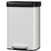 Acekool 13 Gallon / 50L Metal Step Trash Can with Soft-Close Lid, Liner Rim, Rear Handle & Anti-Slip Feet for Kitchen and Home, Black - 2 of 4