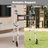 Folding Walkers for Seniors with 2 Skis and 5" Wheels, Front Wheel Walker, Aluminum Lightweight Walkers, Height Adjustable Standard Walker for Elderly - 3 of 4