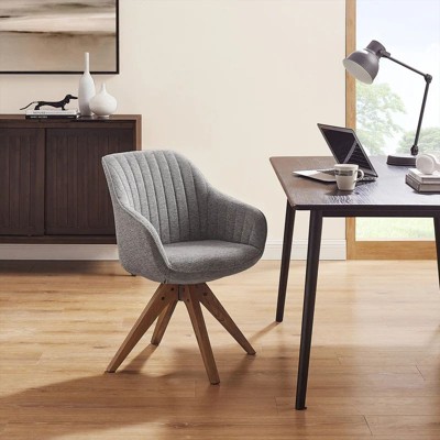 HOMLUX Natural Decor Accent Chair Pyramid Swivel Dining Chair with Beech Wood Legs For Bedroom,Home Office,Kitchen