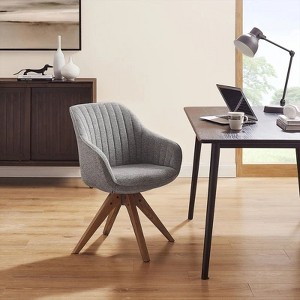 HOMLUX Natural Decor Accent Chair Pyramid Swivel Dining Chair with Beech Wood Legs For Bedroom,Home Office,Kitchen - 1 of 4
