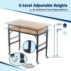 PAGED 48 Inches Computer Desk Modern Simple Office Desk with Height Adjustable and 4 Casters for Office, Study - 3 of 4