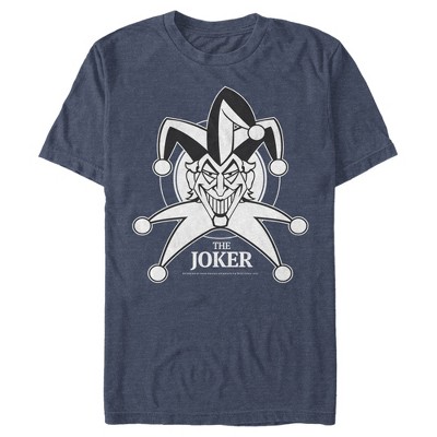 Men's Batman Joker Emblem T-shirt - Navy Blue Heather - Medium : Target