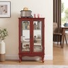 Racxily 2-Door Curio Cabinet, Tempered Glass with Mirrored Back & Adjustable Shelves, Lighting Included - 4 of 4