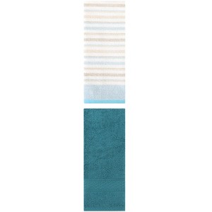 REGALWOVEN Striped Pattern Cotton Bathroom Hand Towel for Face Hair 13" x 30"/13" x 27" 2 Packs - 1 of 4