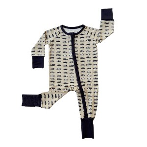 tiny knot co. Newborn, Infant Boys Buttery Soft Convertible Romper Foldover Mittens & Footies with Grippers TENCEL Modal One Piece Pajamas - 1 of 4