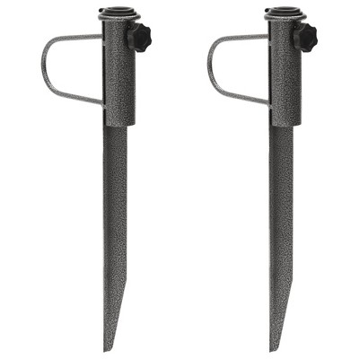 vidaXL Parasol Stand Black Galvanized steel Compact Adjustable Armrests