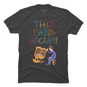 Men's Design By Humans Cute This Daddy Rocks The Baby By walrusindsutries T-Shirt - 1 of 2
