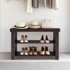 DSVIMOY 3-Tier Shoe Rack Bench, Storage Organizer Suitable for Entryway Living Room, Brown, 11.2"*17.9"*27.5" - 4 of 4