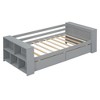 NicBex Full Size Wooden Daybed, Modern Sofa Bed Frame with Trundle, Bedside Shelves, USB and LED for Bedroom, Living Room - 3 of 4
