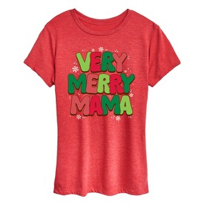 Women's - Instant Message - Very Merry Mama Short Sleeve Graphic T-Shirt - 1 of 4