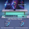 Pinmoco 42" Reversible L-Shaped Gaming Desk, LED Carbon Fiber Desk with Monitor Stand & Headset Hooks - 4 of 4