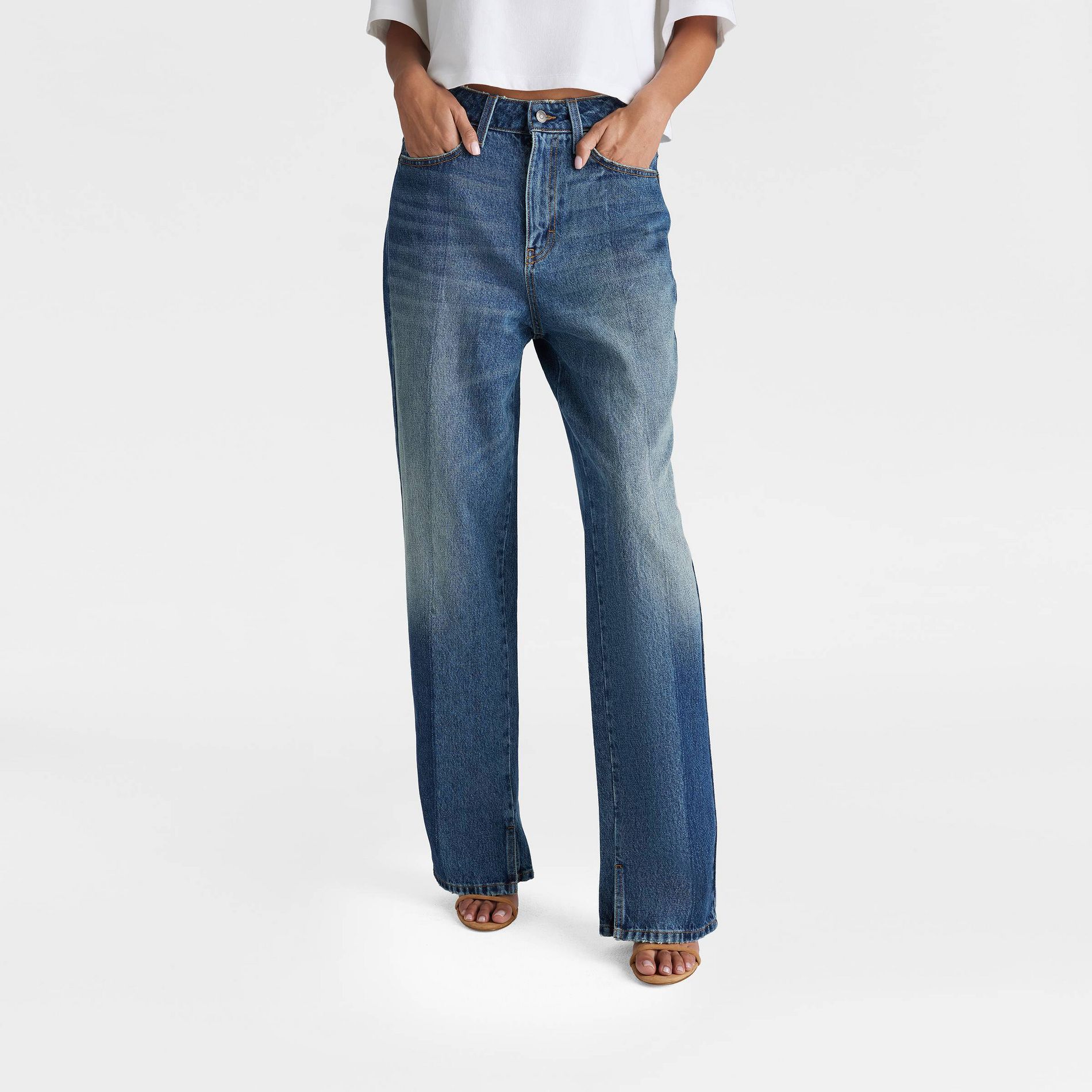 KBB by KAHLANA Women's 'The High Rise 70s Flare Jeans' - Dark Wash