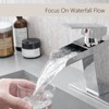 Kumasinova Waterfall Spout Bathroom Sink Faucet,Contemporary Single Handle Vanity Basin Mixer Faucet,1-Hole Deck-Mounted - 2 of 4