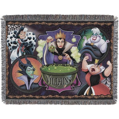 Disney-Pixar Villains, "Vile Villains" Woven Tapestry Throw Blanket, 48" x 60", Multi Color, 1 Count