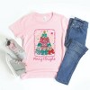 Merry & Bright Bow Tree - Youth Short Sleeve Graphic T-Shirt - 3 of 4