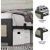 Bed Frame with Charging Station, Industrial Design Platform Bed Frame with Headboard and Metal Slated Frame, No Spring Box Need, Easy Assembly - 4 of 4