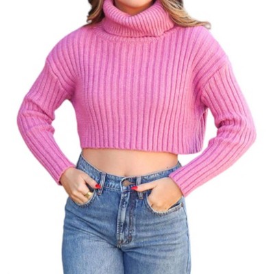 Women's Turtleneck Sweater - Cotton Candy