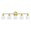 Livex Lighting Somerville 5 - Light Vanity in  Polished Brass - 3 of 4