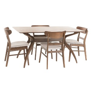 5pc 60" Idalia Mid-Century Modern Dining Set - Christopher Knight Home - 1 of 4