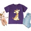 The Juniper Shop Watercolor Giraffe Toddler Short Sleeve Tee - 5T - Purple - 3 of 4