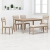 6-Piece Dining Table Set, Extendable Table with 4 Upholstered Chairs & Bench, Rubber Wood Frame, MDF Top, Traditional Style for Dining Room & Kitchen - 3 of 4