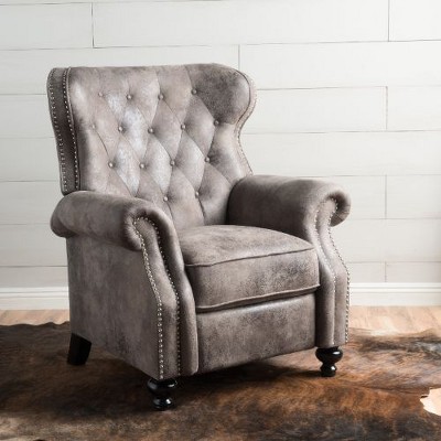 Copper Accent Chair, Push Back Recliner Chair with Rolled Arms, Wingback Sofa Chair, Modern Accent Arm Chairs for Adults -Christopher Knight Home
