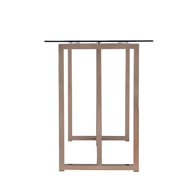 Champagne Glass Top Writing Desk with Metal Frame