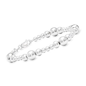 Ross-Simons Italian 4-8mm Sterling Silver Graduated Bead Bracelet - 1 of 4
