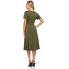 WhizMax Women's V-Neck Short Sleeve Casual A-Line Dress Green S - image 4 of 4